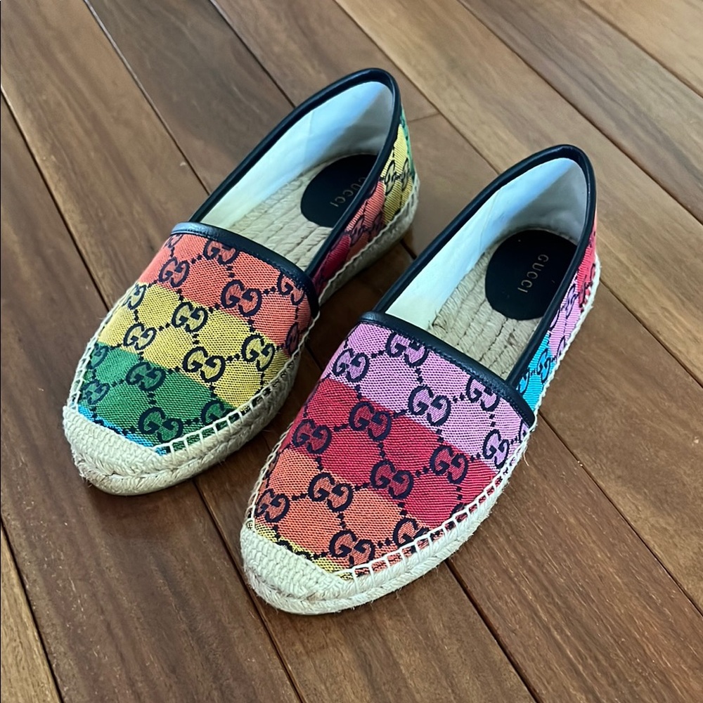 Gucci Multicolor Espadrille Flats